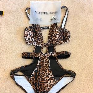 New Leopard One piece Swimsuit size M